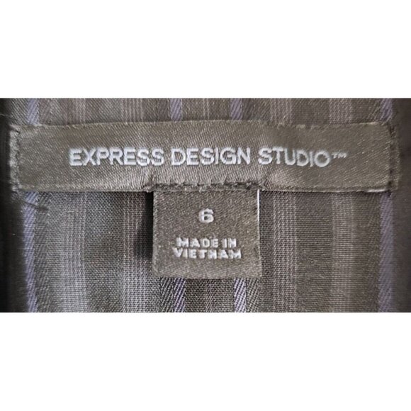 Express Design Studio Womens Sz 6 Blazer Suit Jacket Dark Grey Classic Career - Picture 2 of 4